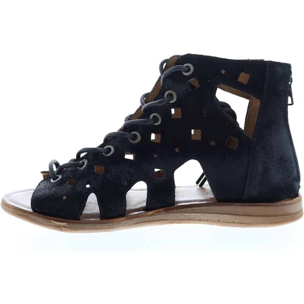 Miz Mooz Sandals Florence Gladiator Black Leather Lace Up Womens Size 5.5
